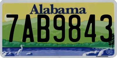 AL license plate 7AB9843