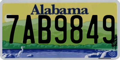 AL license plate 7AB9849