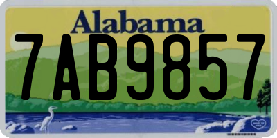 AL license plate 7AB9857