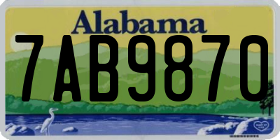 AL license plate 7AB9870