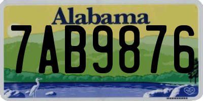 AL license plate 7AB9876