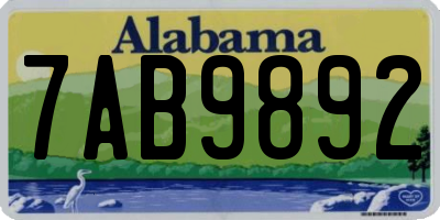 AL license plate 7AB9892