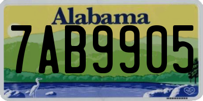 AL license plate 7AB9905