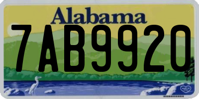 AL license plate 7AB9920