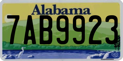 AL license plate 7AB9923