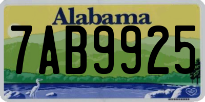 AL license plate 7AB9925