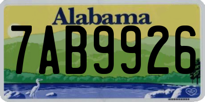 AL license plate 7AB9926