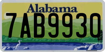 AL license plate 7AB9930