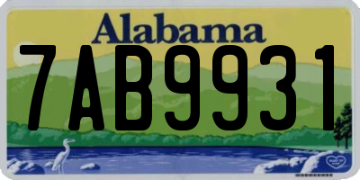 AL license plate 7AB9931