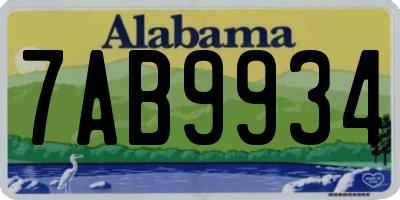 AL license plate 7AB9934