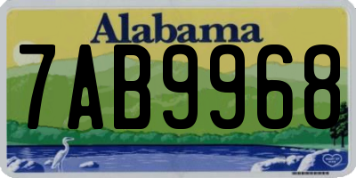 AL license plate 7AB9968