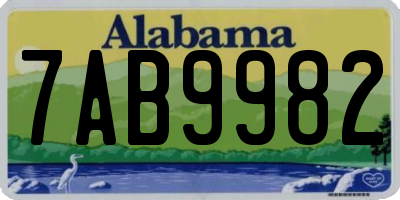 AL license plate 7AB9982