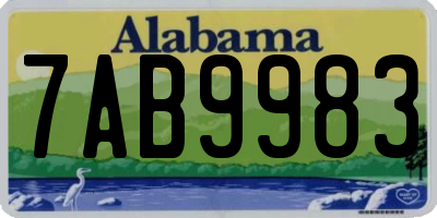AL license plate 7AB9983