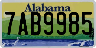 AL license plate 7AB9985