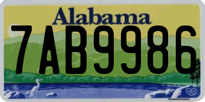 AL license plate 7AB9986