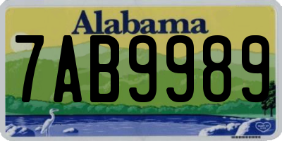 AL license plate 7AB9989