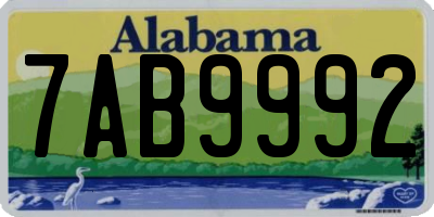 AL license plate 7AB9992