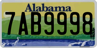 AL license plate 7AB9998
