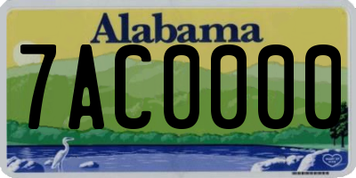 AL license plate 7AC0000
