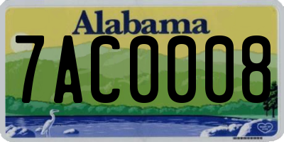 AL license plate 7AC0008