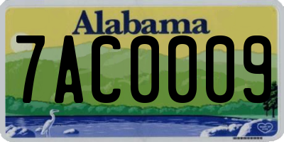 AL license plate 7AC0009