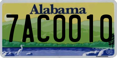 AL license plate 7AC0010