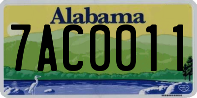 AL license plate 7AC0011