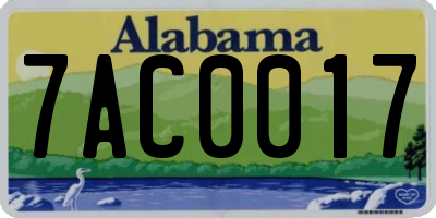 AL license plate 7AC0017