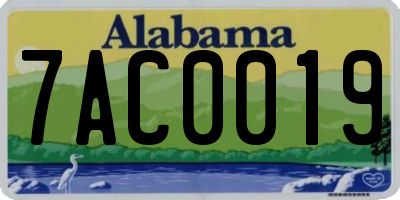 AL license plate 7AC0019