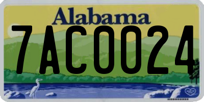 AL license plate 7AC0024