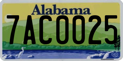 AL license plate 7AC0025