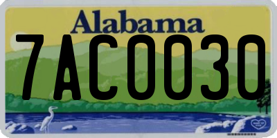 AL license plate 7AC0030