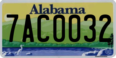 AL license plate 7AC0032