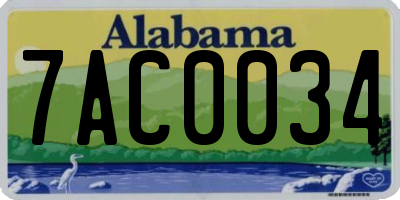 AL license plate 7AC0034