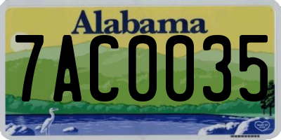 AL license plate 7AC0035