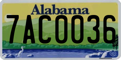 AL license plate 7AC0036