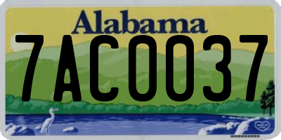 AL license plate 7AC0037
