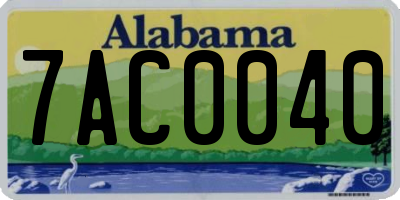 AL license plate 7AC0040