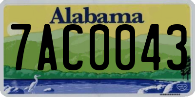 AL license plate 7AC0043
