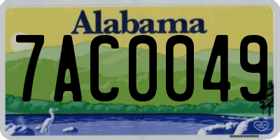 AL license plate 7AC0049