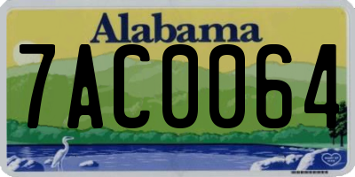 AL license plate 7AC0064