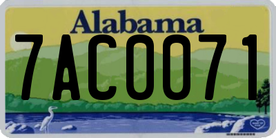 AL license plate 7AC0071