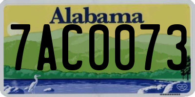 AL license plate 7AC0073