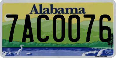 AL license plate 7AC0076