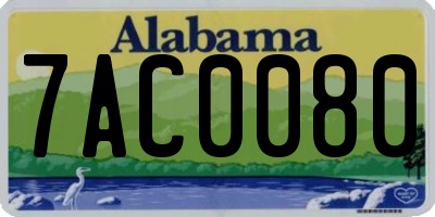 AL license plate 7AC0080