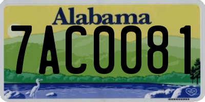 AL license plate 7AC0081