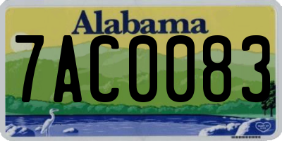 AL license plate 7AC0083