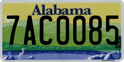 AL license plate 7AC0085