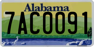AL license plate 7AC0091
