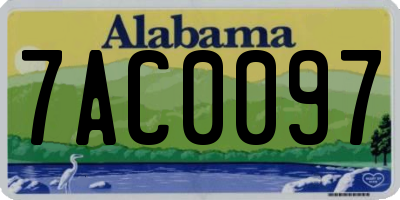 AL license plate 7AC0097